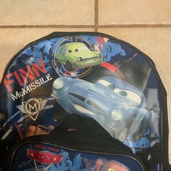 Disney Pixar Cars 2 Navy Blue/Black Backpack With Lunchbox - Picture 6 of 7